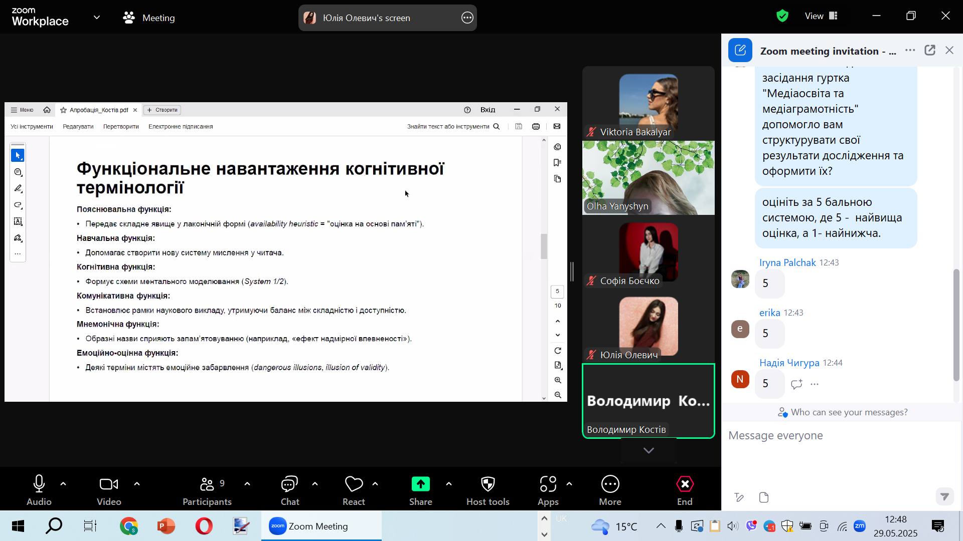 Підсумки роботи студентського наукового гуртка "Медіаосвіта та медіаграмотність"
