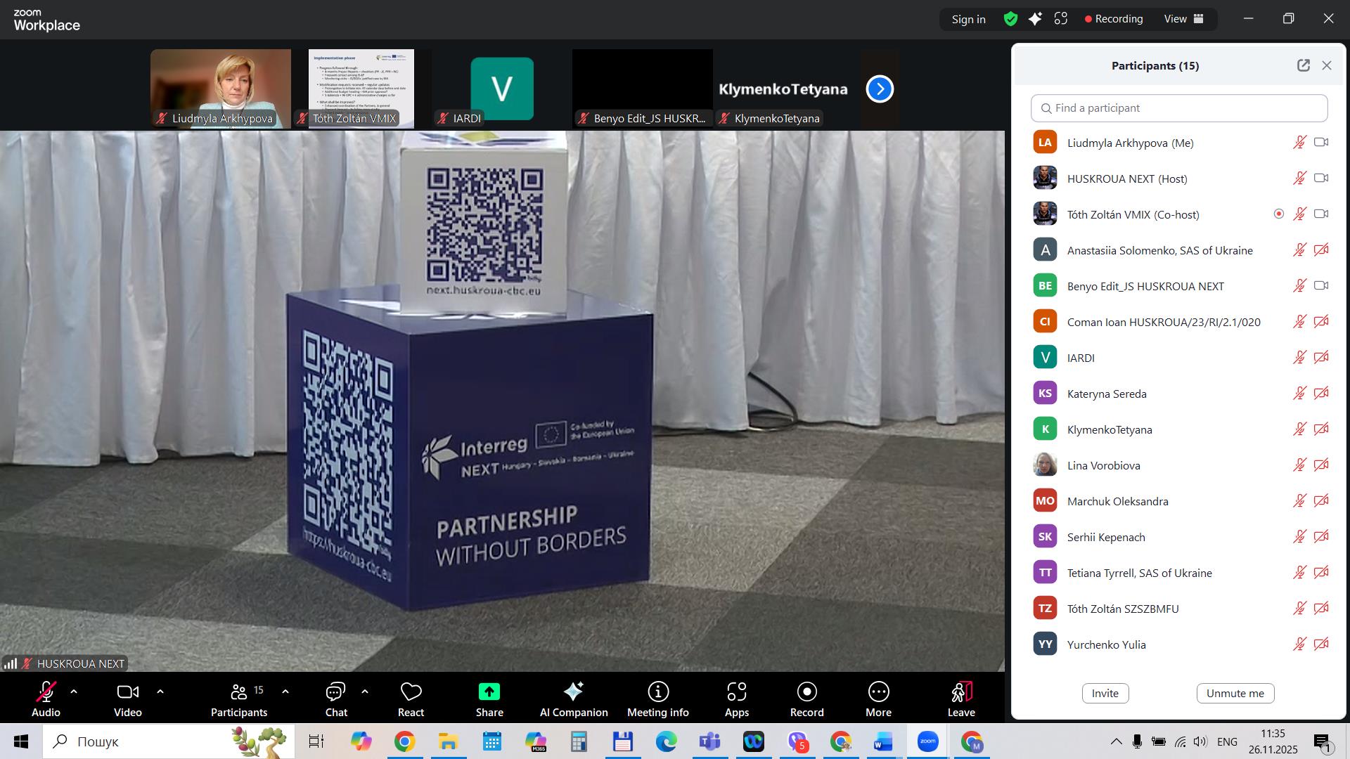 Тренінг проєктних менеджерів програми HUSKROUA