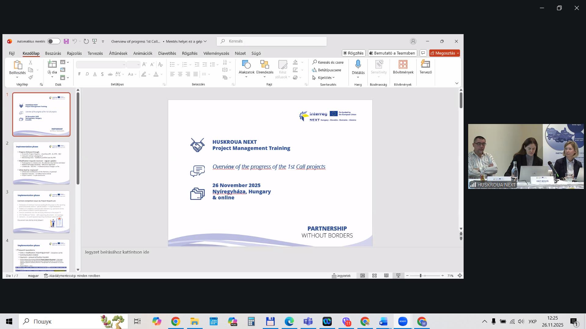 Тренінг проєктних менеджерів програми HUSKROUA