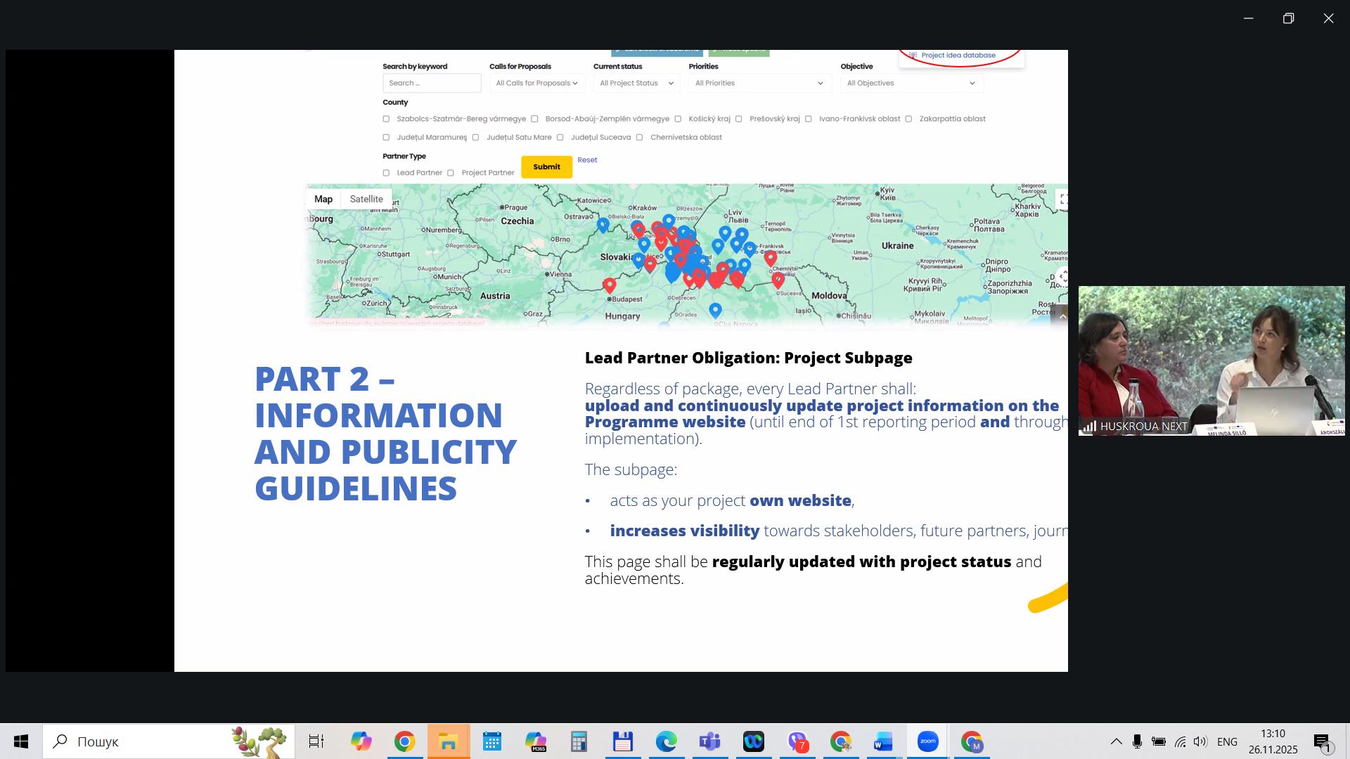 Тренінг проєктних менеджерів програми HUSKROUA