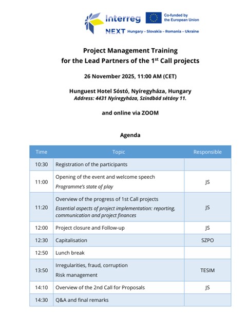 Тренінг проєктних менеджерів програми HUSKROUA