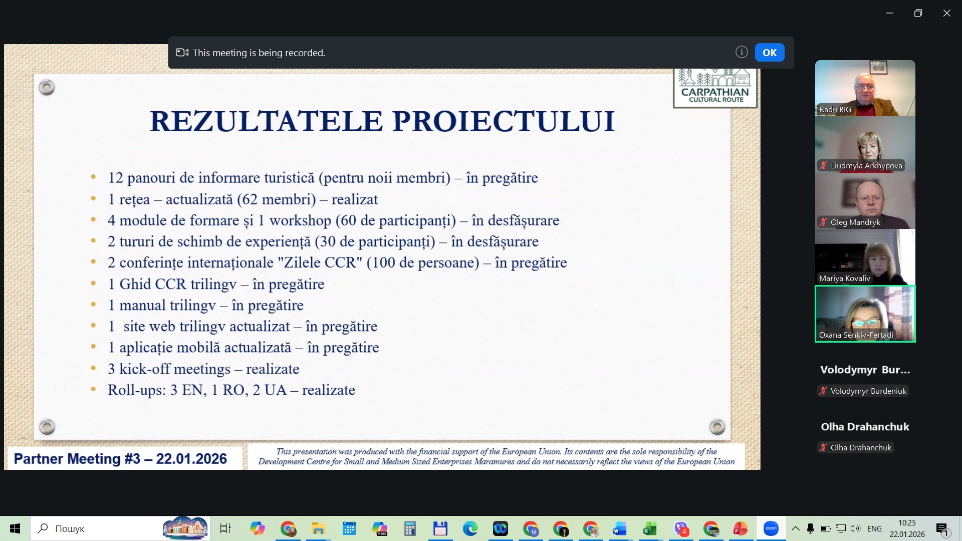 Зустріч партнерів проєкту «Покращення візуалізації спільної культурної спадщини через Карпатський культурний шлях».