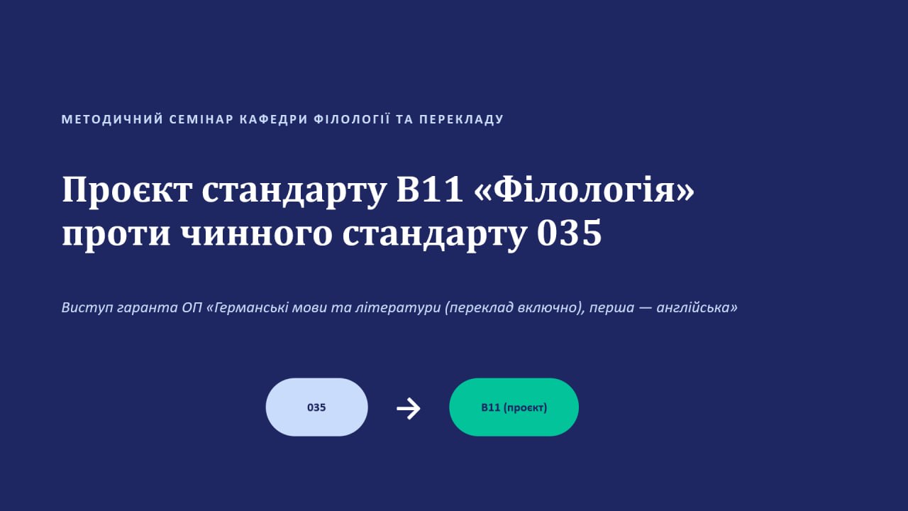 Від Стандарту 035 до В11: на кафедрі філології та перекладу обговорили вектори трансформації освітніх програм