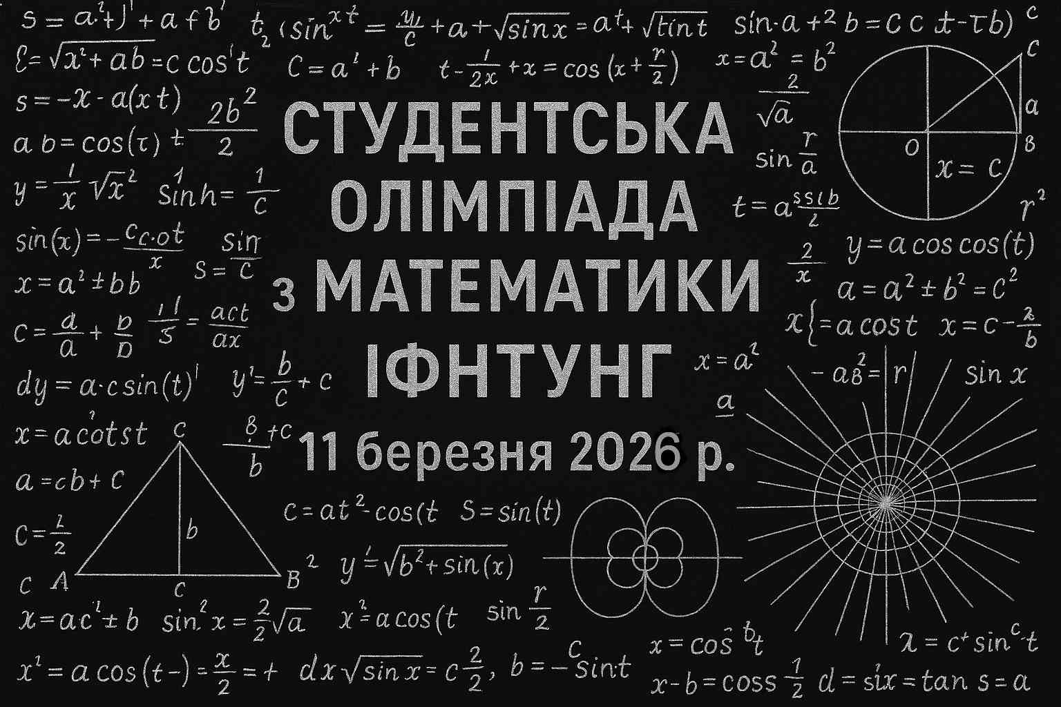 Чорна дошка з написаними крейдою математичними формулами