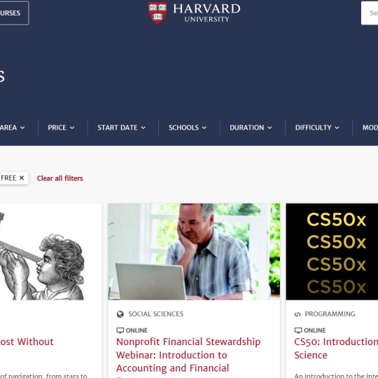 Harvard University Free Online Courses