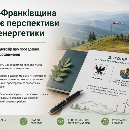 ІФНТУНГ дослідить потенціал вітроенергетики Прикарпаття