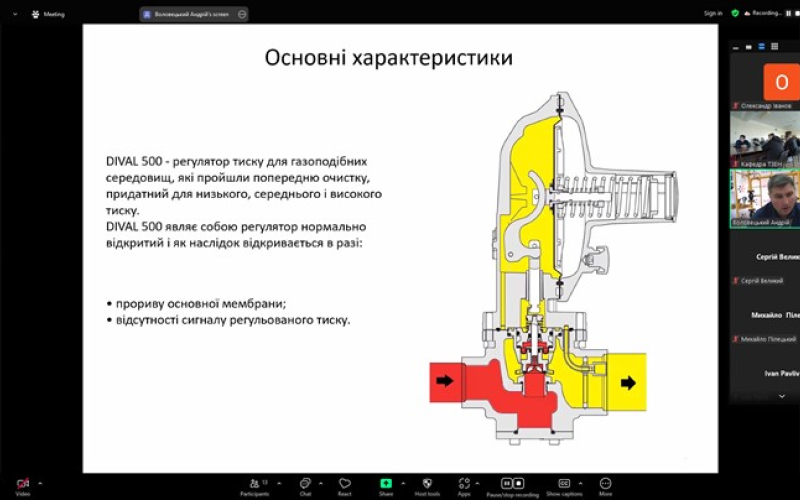 Треніг на тему "Будова та принцип роботи регуляторів тиску газу закордонного виробництва"