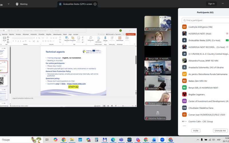 Тренінг проєктних менеджерів програми HUSKROUA