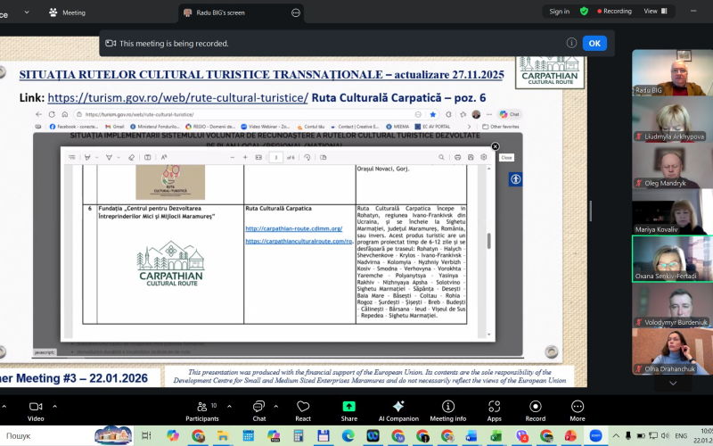 Зустріч партнерів проєкту «Покращення візуалізації спільної культурної спадщини через Карпатський культурний шлях».