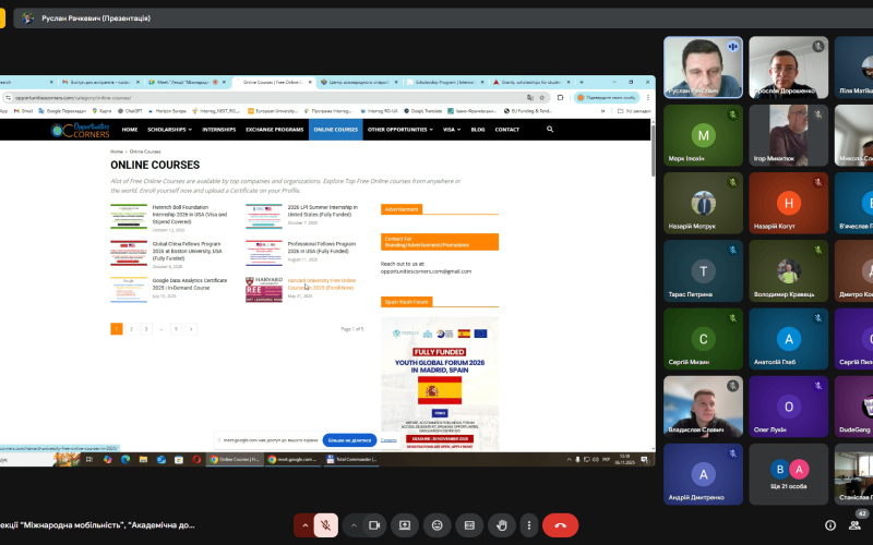 Відкрита лекція для студентів магістратури про сучасні вимоги до наукової діяльності та можливості професійного розвитку на міжнародному рівні