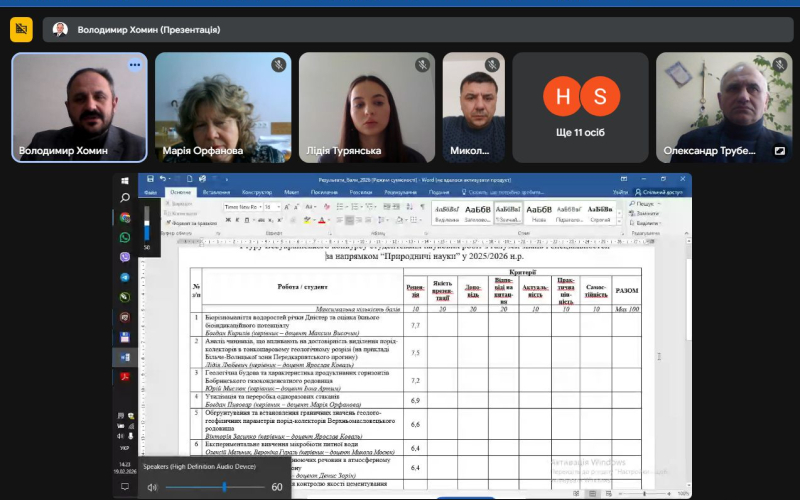 І тур Всеукраїнського конкурсу студентських наукових робіт з галузей знань і спеціальностей за напрямком “Природничі науки”