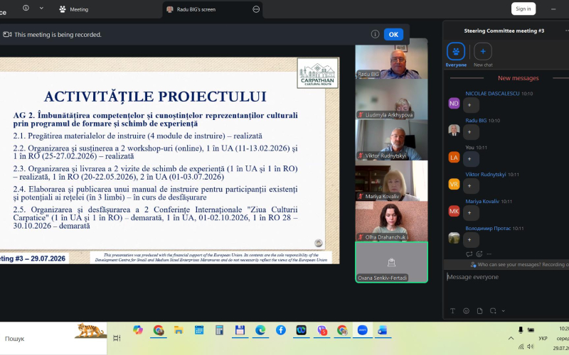 Третє засідання Наглядової ради проєкту «Покращення візуалізації спільної культурної спадщини через Карпатський культурний шлях» HICART II