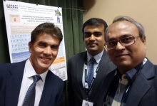 Олег Онисько, професор  Netai Chandra Dey (Індія) і його аспірант  на постерній сесії TUR 2019